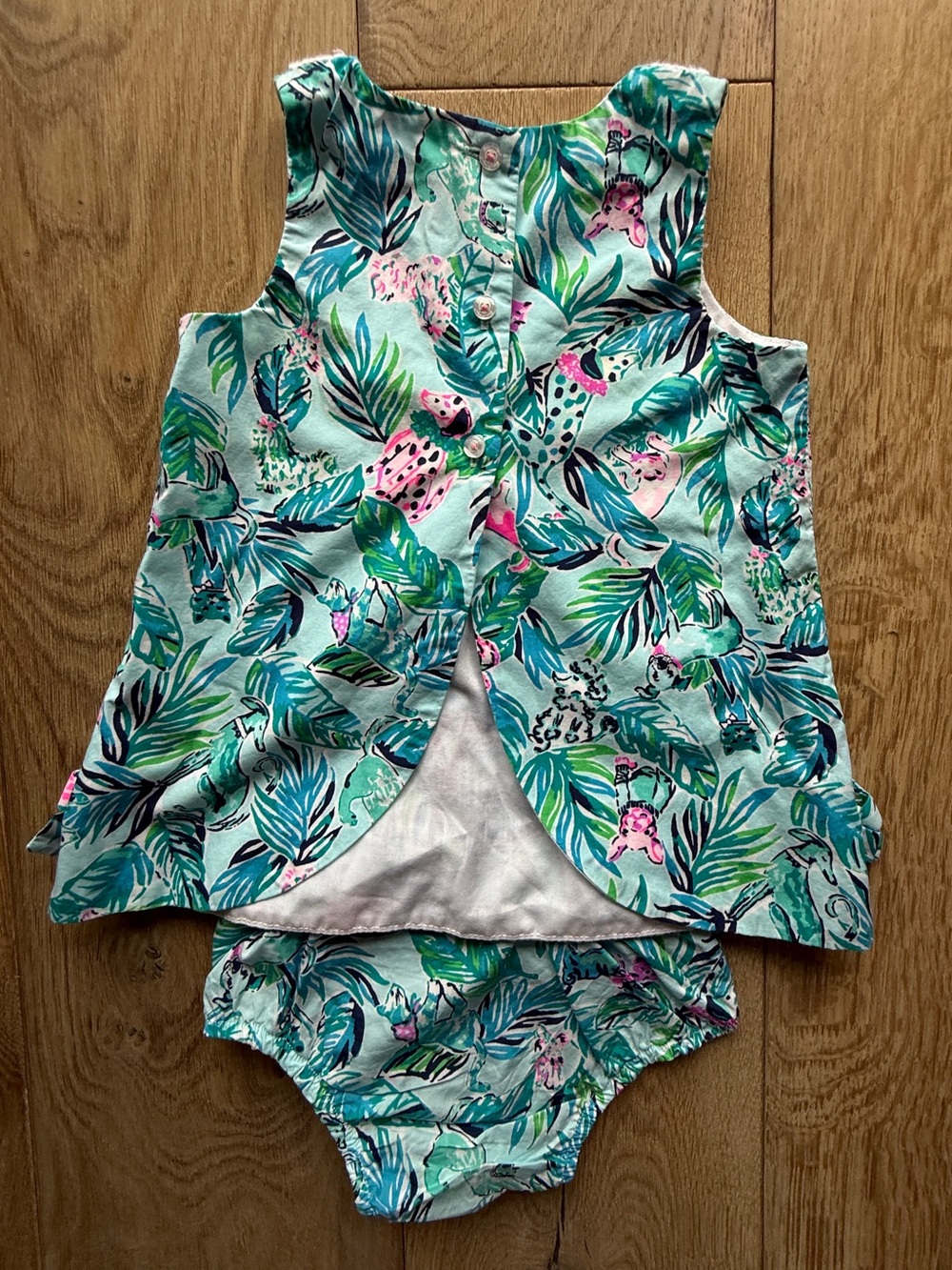 Lilly Pulitzer Baby Lilly Shift Barking Up The Palm Tree 18-24 Mo - Picture 4 of 6